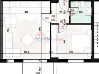 Apartament 1+1 ne Shitje te Ish Fusha e Aviacionit Tirane