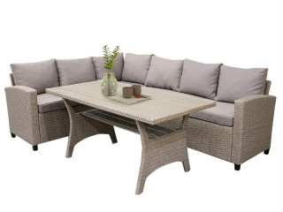 GARDEN SET TDH-GG0425 CORNER SOFA+TABLE CREAM 3/1