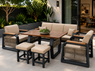 SET KOPSHTI 3+1+1+2 STOOL CAPPUCINO