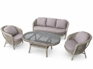 SET KOPSHTI GIZA 3+1+1+TAVOLINE 160X94X72 CAPPUCCINO